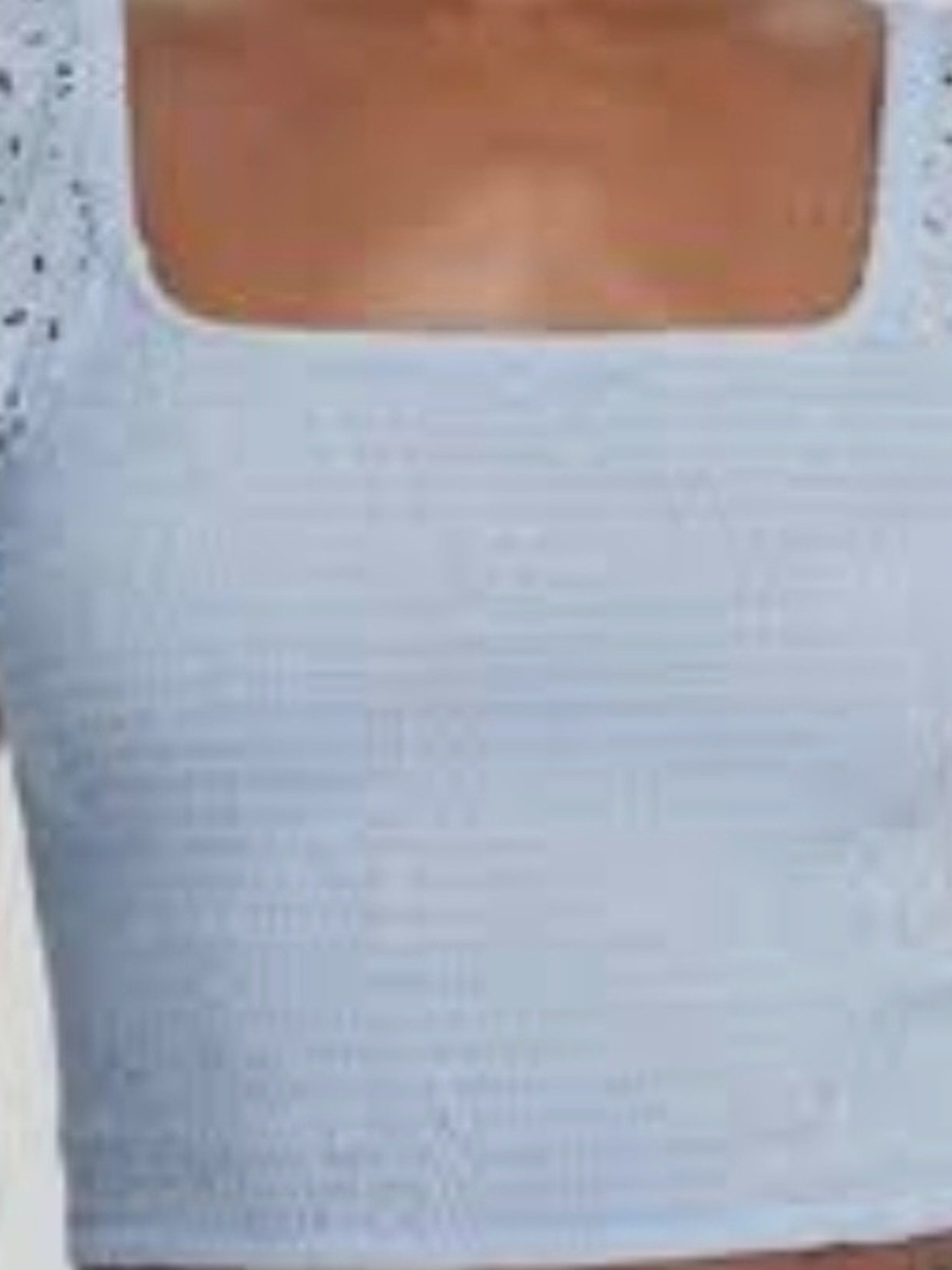 Universal Thread Light Blue Ribbed Square Neck Crop Top
